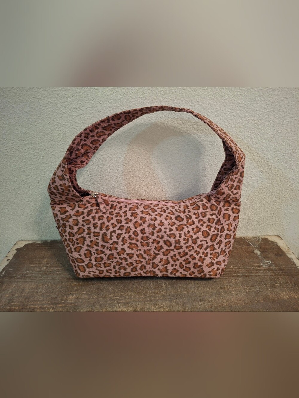 Neiman Marcus Pink and Brown Leopard-Print Shoulder Bag